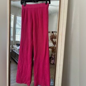 Hot pink flare pants